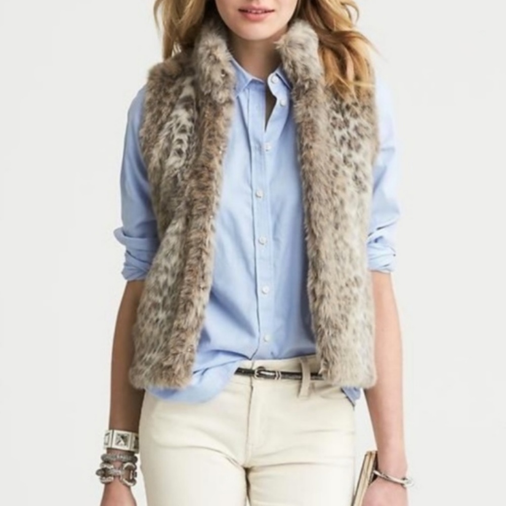 BRAND NEW Banana Republic Cheetah Fur Vest